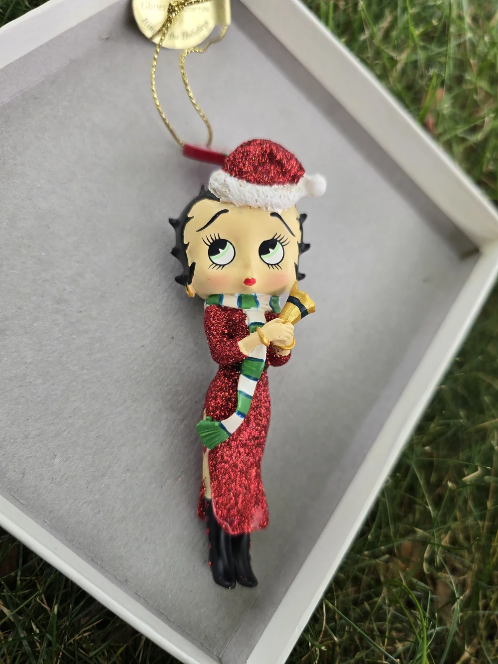 collectible Danbury Mint Betty Boop holiday glitter Christmas ornament